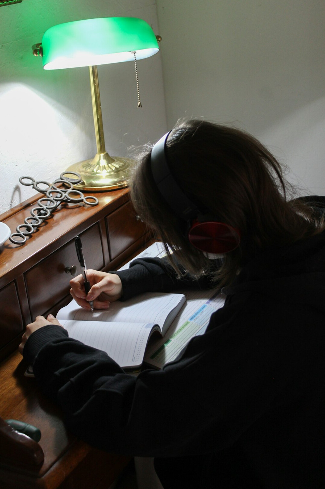 mystery writer at desk